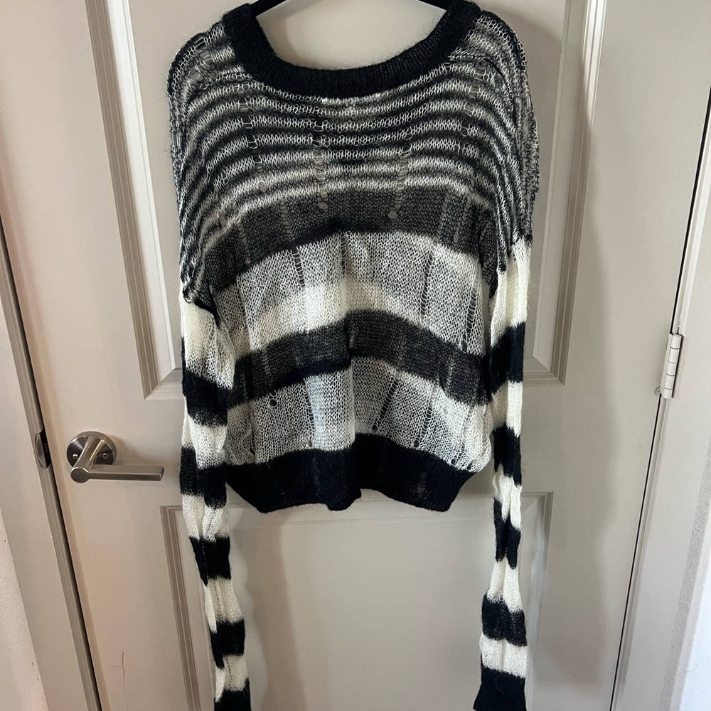 Alexander McQueen Striped Black and White Sweater